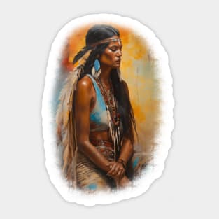 Native Woman prayer Sticker